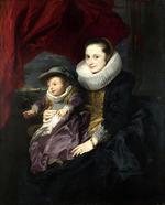 欧洲12-19世纪油画五_DYCK, Sir Anthony Van- Portrait of a Woman and Child